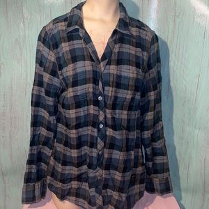 Harley Davidson flannel slit back size large